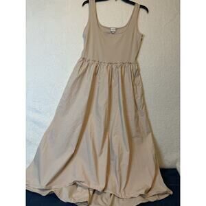 A New Day Maxi Sundress Nude/light tan Sleeveless Tank‎ Size Medium Pockets